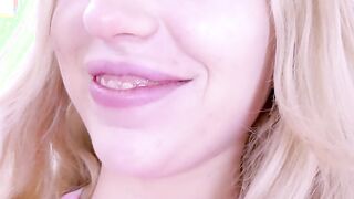 Gorgeous Blonde with long hair sucks big cock