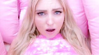 Gorgeous Blonde with long hair sucks big cock