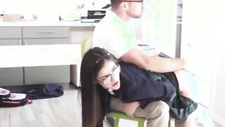 petite brunette high school teen fucked by tutor