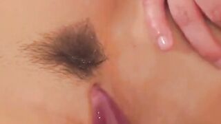 oiled up pussy cums hard all over dick