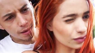 Hispanic gets facial and swallows cum after the paintball game