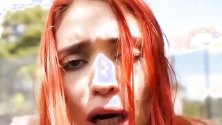 Hispanic gets facial and swallows cum after the paintball game