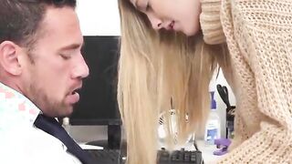 taking care of business to get her promotion