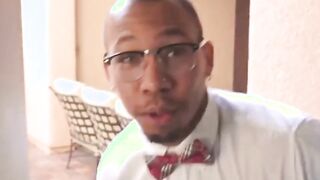 black dude shows his monster cock to horny aubree valentine