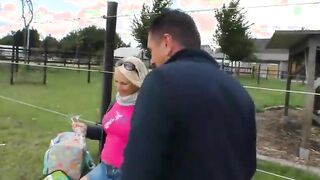 German mom blonde have sexdate at a farm