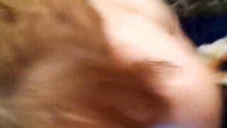 Blonde bimbo sucks me off with pleasure