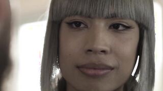 Ash gray haired TS gets analed in kitchen