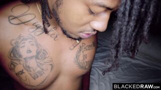 BLACKEDRAW Sexsual Dark Haired's huge african cock fantasy comes true