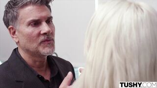 TUSHY Slim Elsa fulfills her anal 3 way fantasy