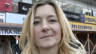 Blonde has sex in outside for money