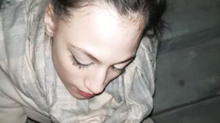 Public Bj - Cum sprayed in her mouth!