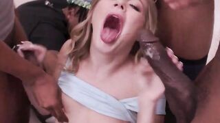 Teen Coco Lovelock Gets To Suck On A Bunch Of Big Black Cocks For Her B-Day