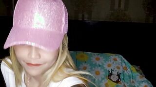 Blue eyed Asian teen fucked herself