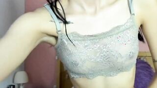 Slim amateur Latina in lingerie masturbates on webcam