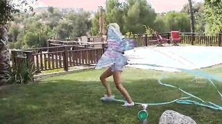 PASSION-HD Blonde Nailed With Cum Splash Facial Inside Backyard
