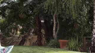 PASSION-HD Blonde Nailed With Cum Splash Facial Inside Backyard