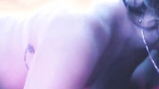 sexy blonde deepthroats a big dick in blue light 2