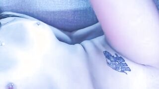 sexy blonde deepthroats a big dick in blue light 2