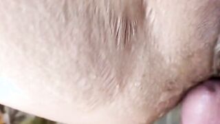 Freaky gf taking a mans dick into her asshole