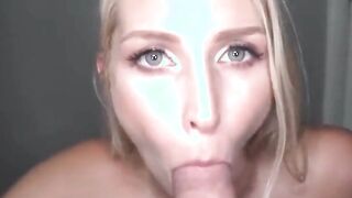 blowjob pawg vanessa cage sucks big dick on all fours