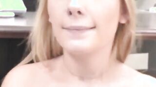 creampie  tight blond teen rides cock for first time