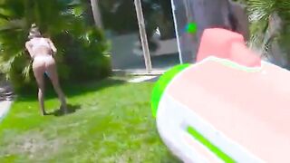 cumshot three sexy teens worship a massive cock