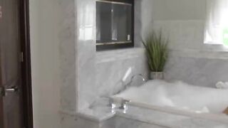 TS model gets analed by husbands friend in bathroom