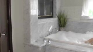 TS model gets analed by husbands friend in bathroom