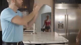 TS model gets analed by husbands friend in bathroom