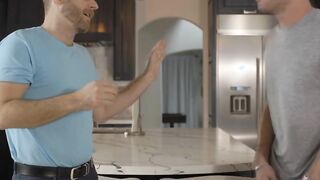 Blonde TS gets analed by husbands friend in bathroom