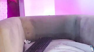 Amateur with vibrator in pussy fingers ass on webcam