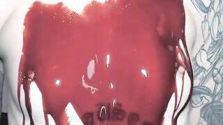 blowjob intense halloween orgy with 3 tattooed teens