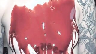 blowjob intense halloween orgy with 3 tattooed teens
