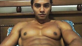 Colossal Ebony Muscle masturbating Part 2