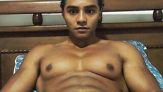 Colossal Ebony Muscle masturbating Part 2