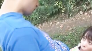 Japanese 18yo college girl gives outdoor oral sex