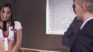 PORNO ACADEMIE College beauty Clea Gaultier long ebony dick 3way At School