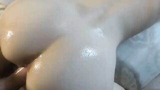 Amateur Teen with Big Oily Ass Fucked Hard POV