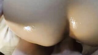 Amateur Teen with Big Oily Ass Fucked Hard POV
