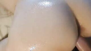 Amateur Teen with Big Oily Ass Fucked Hard POV