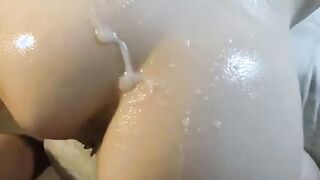 Amateur Teen with Big Oily Ass Fucked Hard POV