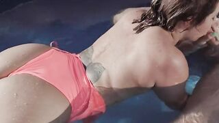 Big Ass Cunt With Mouth Give A ORAL SEX Inside The Pool