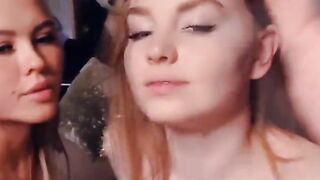 Cute Lesbians Scissor inside Bed