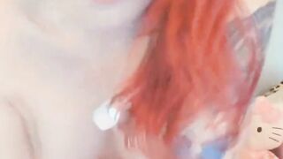 Long Jugs Red Haired Sex Dildos Her Wet Vagina
