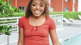 Smiley french african doll rides on photo shoot
