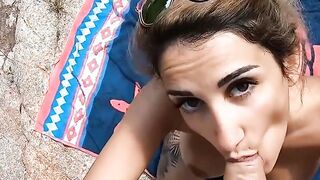 Relaxing With Blowjob After Flashing Tits In Public