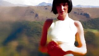 Passion hiking with petite teen model