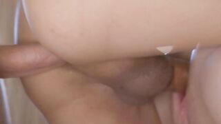 Shy stepbro fucks his stepsister and her shemale friend