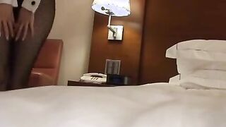 Japanese teen in sexy pantyhose pleases horny men