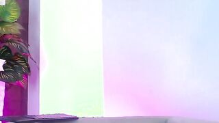 Latina strips thin panties and masturbates on webcam